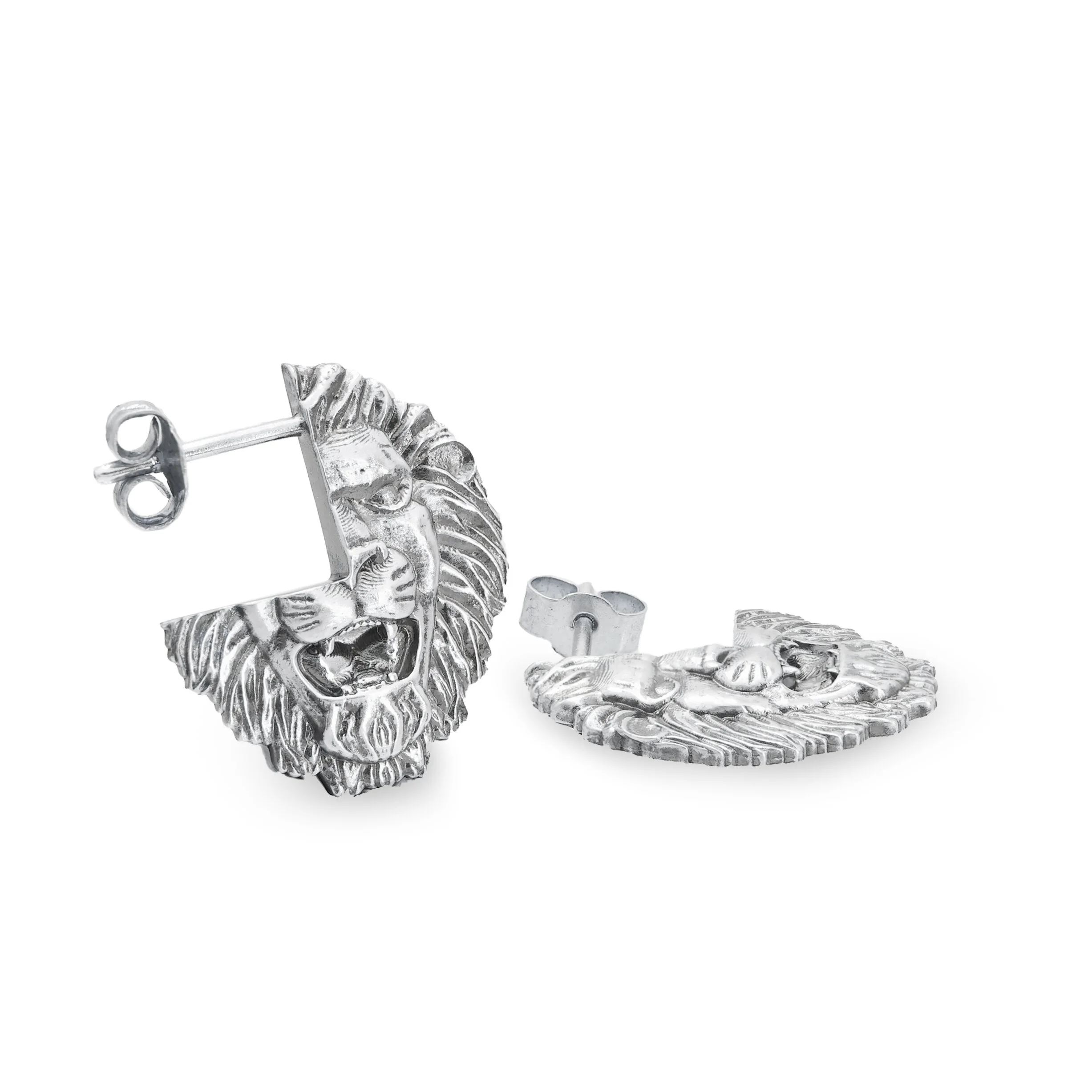 Silver lion deals earrings